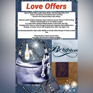 Brighton Barbados Bag Wallet Dust Bag & Orig Box Pebbled Leather Excellent Cond